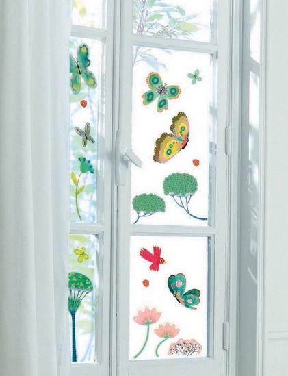 Наклейки на окна - Бабочки в саду, 51 шт.  